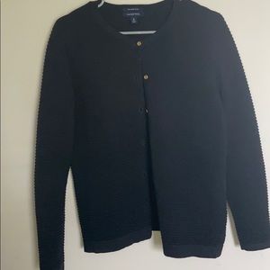 Black Lands End Layered Button Down Cardigan